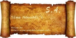 Sima Adeodát névjegykártya